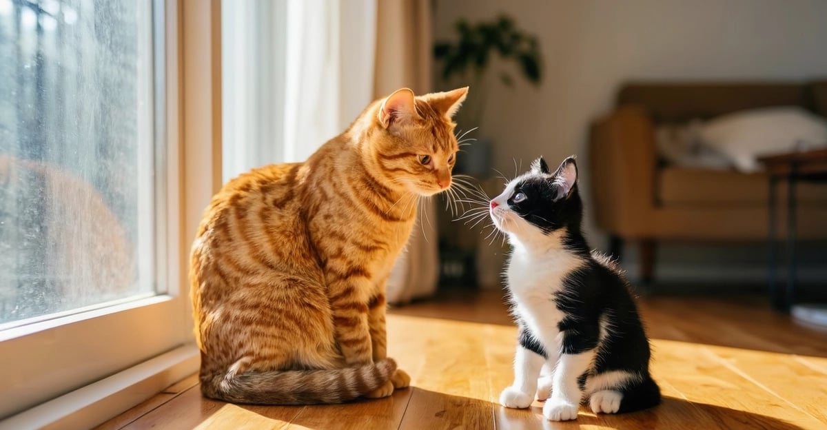 Ein Kätzchen an eine erwachsene Katze gewöhnen: Der vollständige Leitfaden für 2026